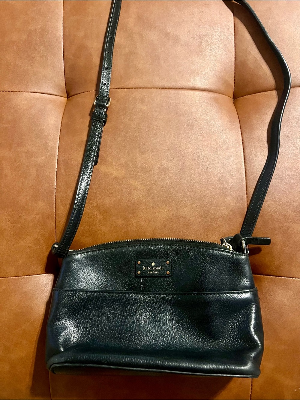 kate spade Black Pebbled Leather Crossbody Bag